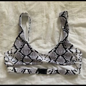 Snakeskin buckle bikini top